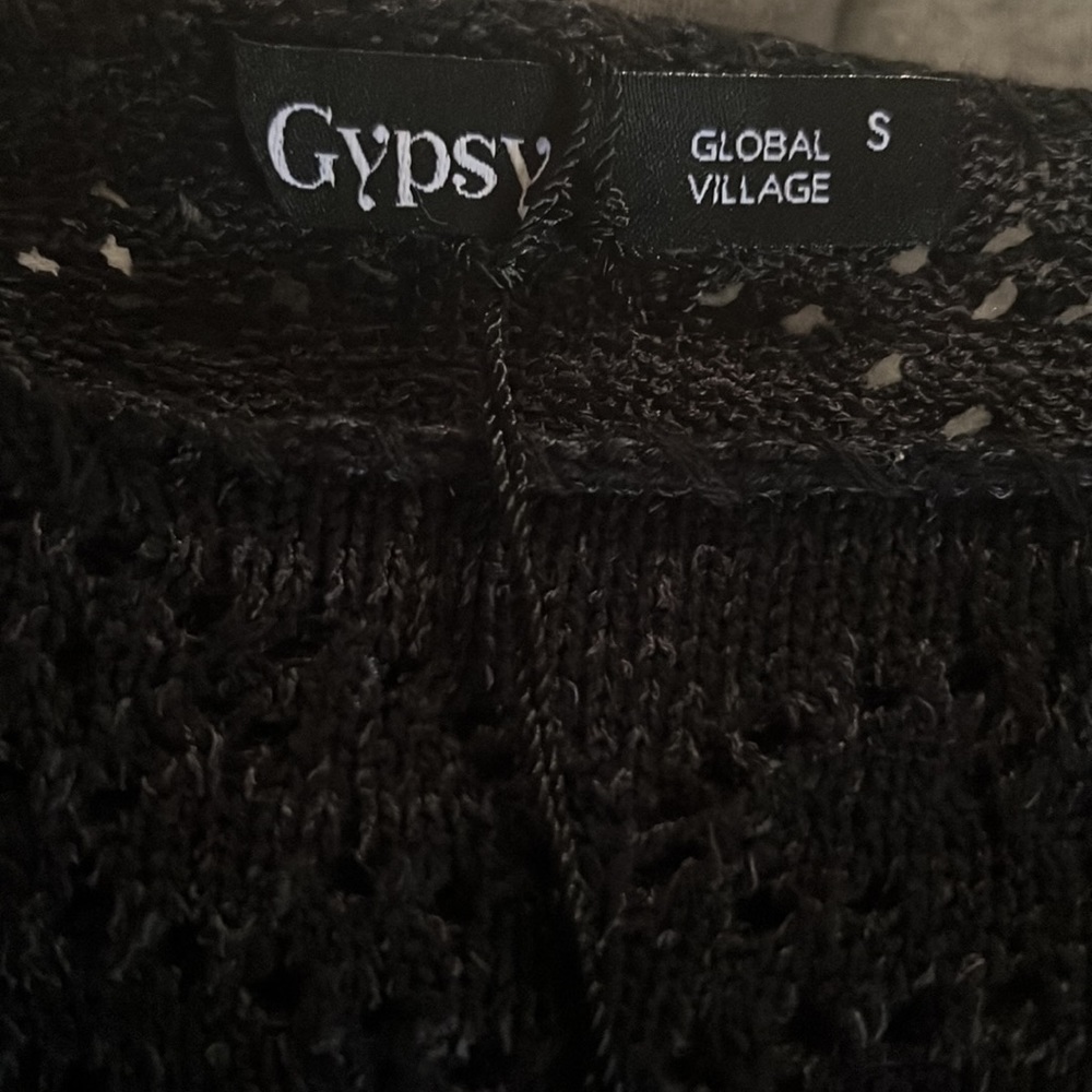 NEW GYPSY 05 Long Sleeve top with crochet v-neck insert in front & back detail - Picture 7 of 8